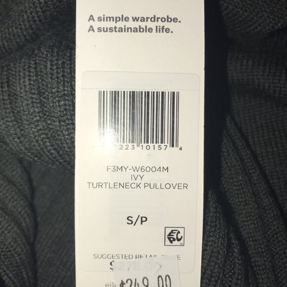 Eileen Fisher 100% Merino Wool Turtleneck Pullover S/P - New with Tags - Picture 7 of 8